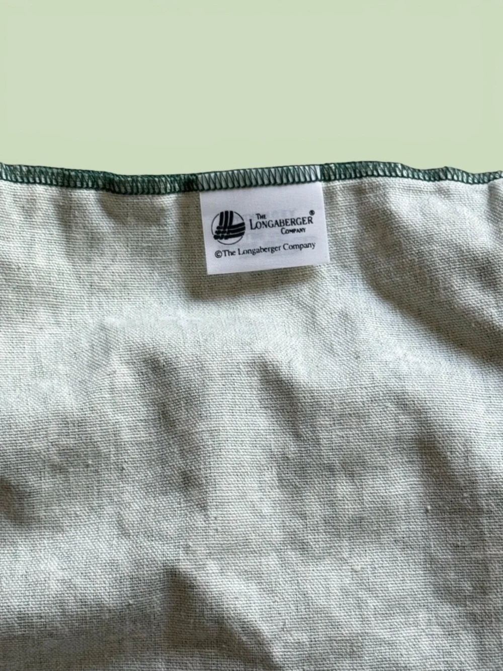 Vintage 1996 Handwoven Longaberger Square Basket & Cotton Liner